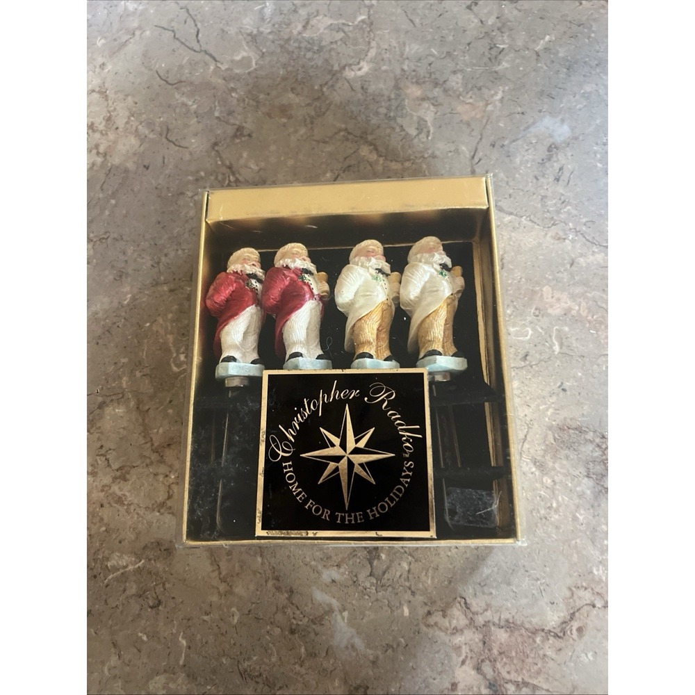 CHRISTOPHER RADKO HOME FOR THE HOLIDAYS SPREADERS TUXEDO SANTAS